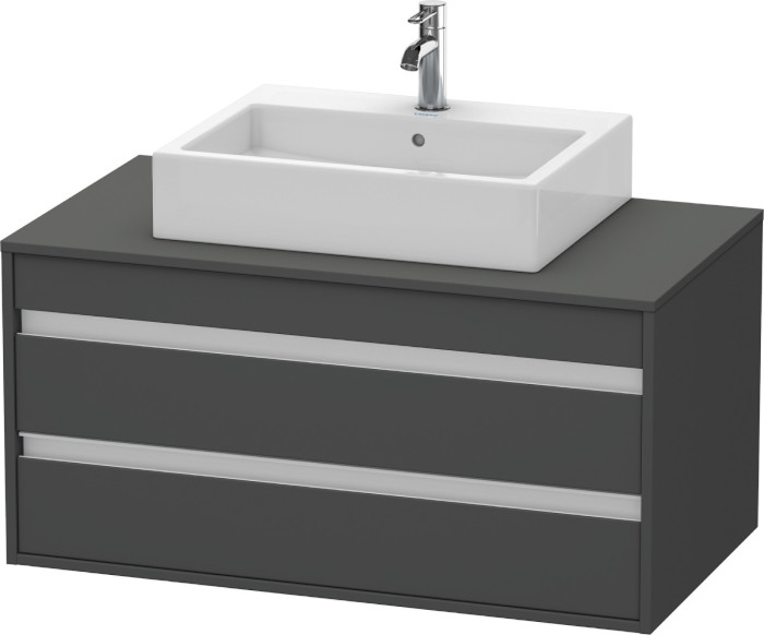 Duravit Ketho Waschtischunterbau 2 Auszüge 1000x550 Graphit matt