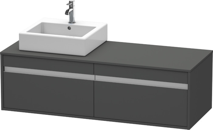 Duravit Ketho Waschtischunterbau Becken links, 1400x550 Graphit matt