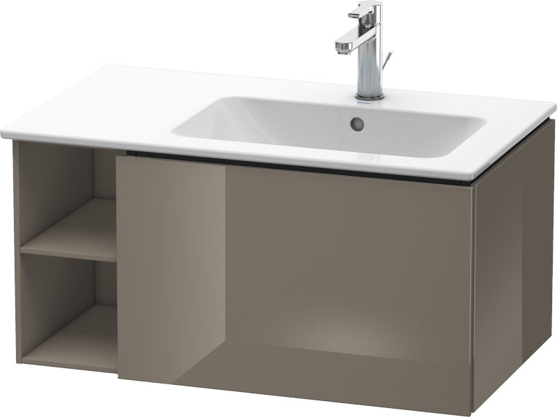 Duravit L-Cube Waschtischunterbau 1 Auszug Regalsystem Flannel Grey Hochglanz