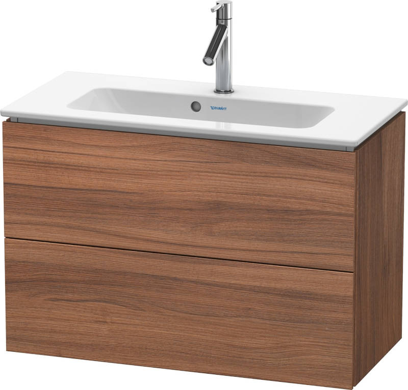 Duravit L-Cube Waschtischunterbau 820mm 2 Auszüge Nussbaum Natur