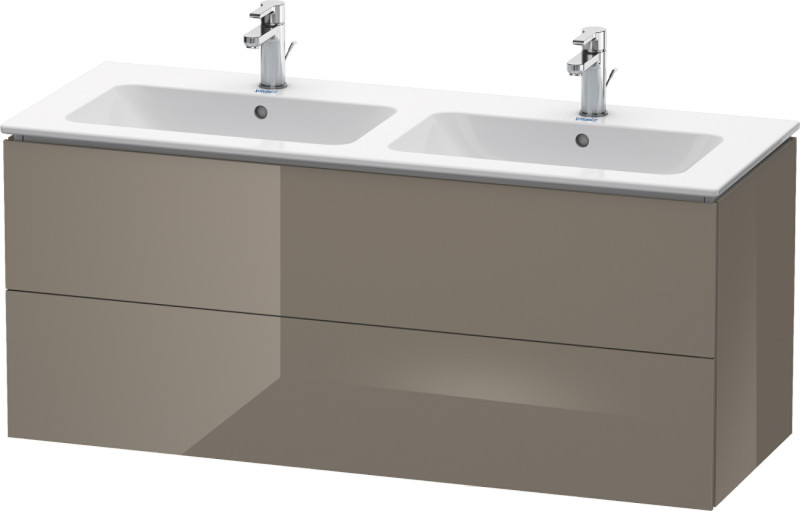 Duravit L-Cube Waschtischunterbau 1290mm 2 Auszüge Flannel Grey Hochglanz