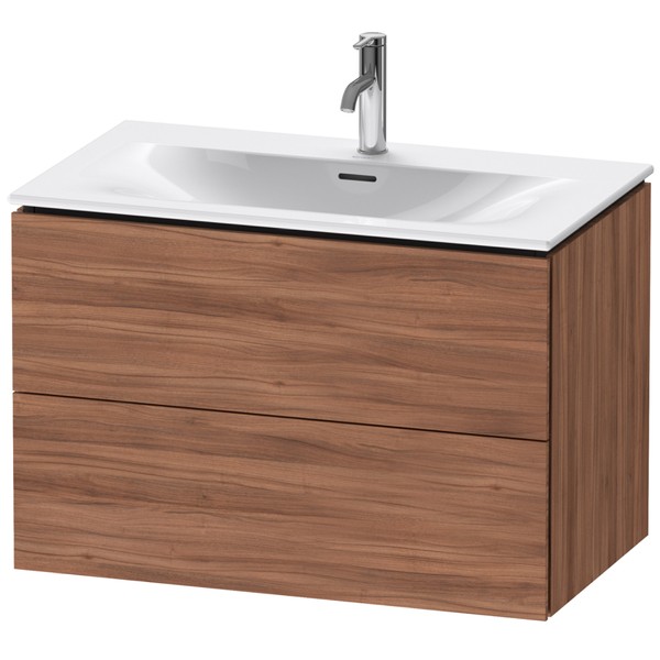 Duravit L-Cube Waschtischunterbau 2 Auszüge 820mm Nussbaum Natur