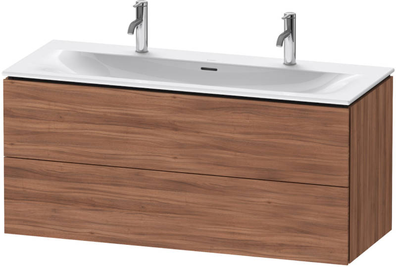 Duravit L-Cube Waschtischunterbau 1220mm 2 Auszüge Nussbaum Natur