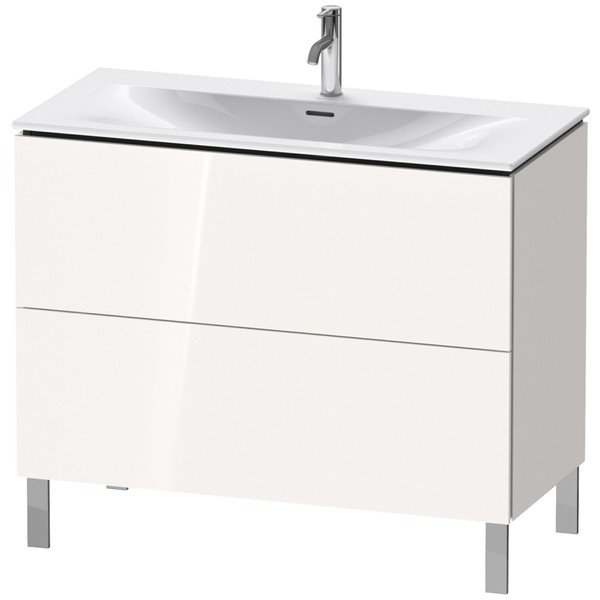 Duravit L-Cube Unterbau 2 Auszüge 1020mm stehend Weiss Hochglanz