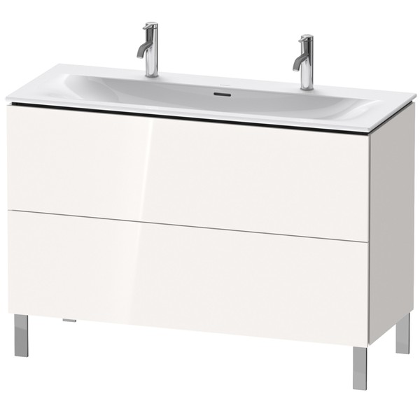 Duravit L-Cube Unterbau 2 Auszüge stehend Weiss Hochglanz