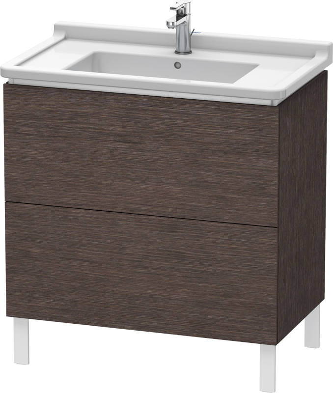 Duravit L-Cube Waschtischunterbau 820mm 2 Auszüge Eiche dunkel gebürstset