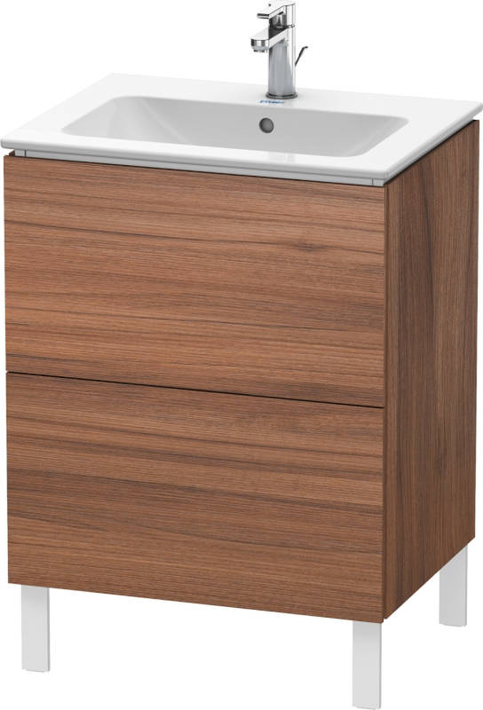 Duravit L-Cube Waschtischunterbau stehend 620 mm 2 Auszüge Nussbaum Natur