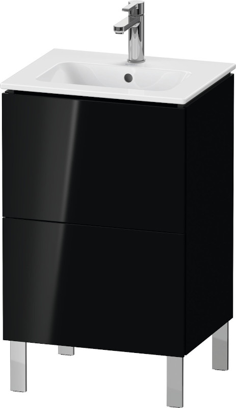 Duravit L-Cube Waschtisch stehend 2 Auszüge 520 mm Schwarz Hochglanz
