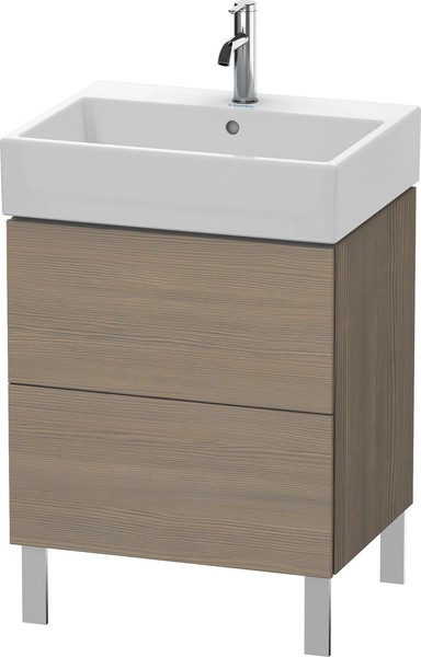 Duravit L-Cube Unterbau 584mm 2 Auszüge Eiche Terra stehend