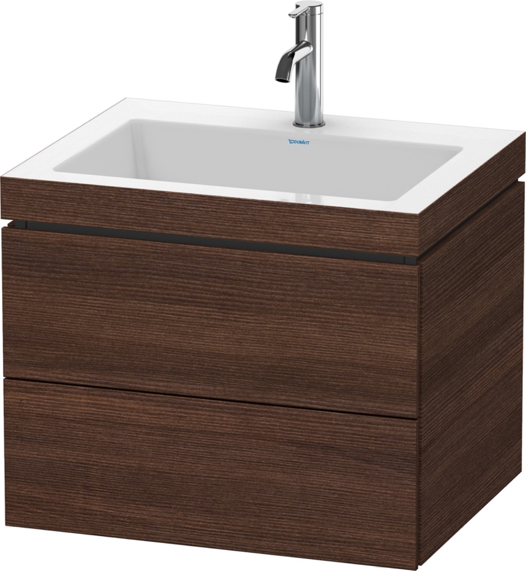 Duravit L-Cube Waschtisch + Unterbau 2 Auszug 600mm Kastanie dunkel