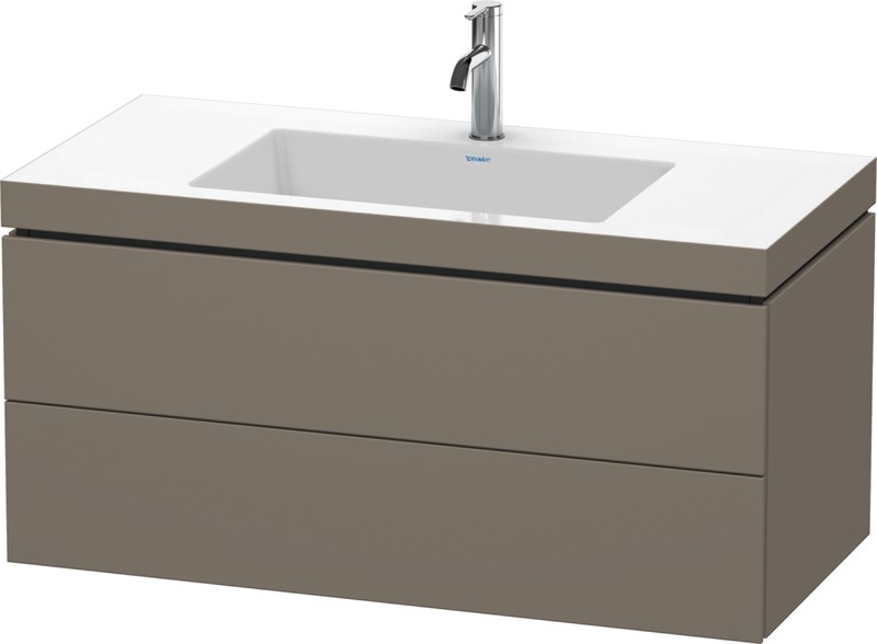 Duravit L-Cube Waschtisch + Unterbau 1000mm 2 Auszüge Flannel Grey Seidenmatt