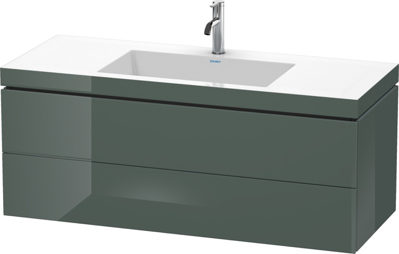 Duravit L-Cube Waschtisch+Unterbau 1200 mm 2 Auszüge Dolomiti Grey Hochglanz