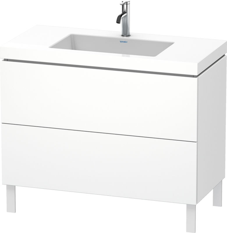 Duravit L-Cube Waschtisch + Unterbau 1000mm 2 Auszüge stehend Weiss matt