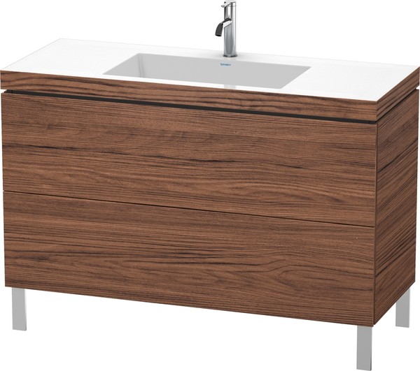 Duravit L-Cube Waschtisch + Unterbau Kastanie dunkel 1200 mm 2 Auszüge stehend